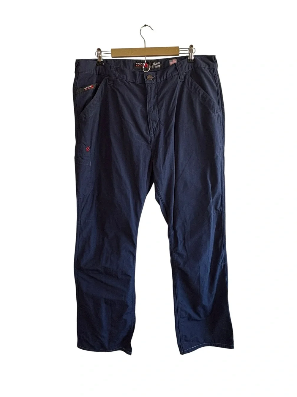 Ariat FR Men’s Size 38 Navy Blue Ripstop M4 Relaxed Boot Work Pants Outdoor